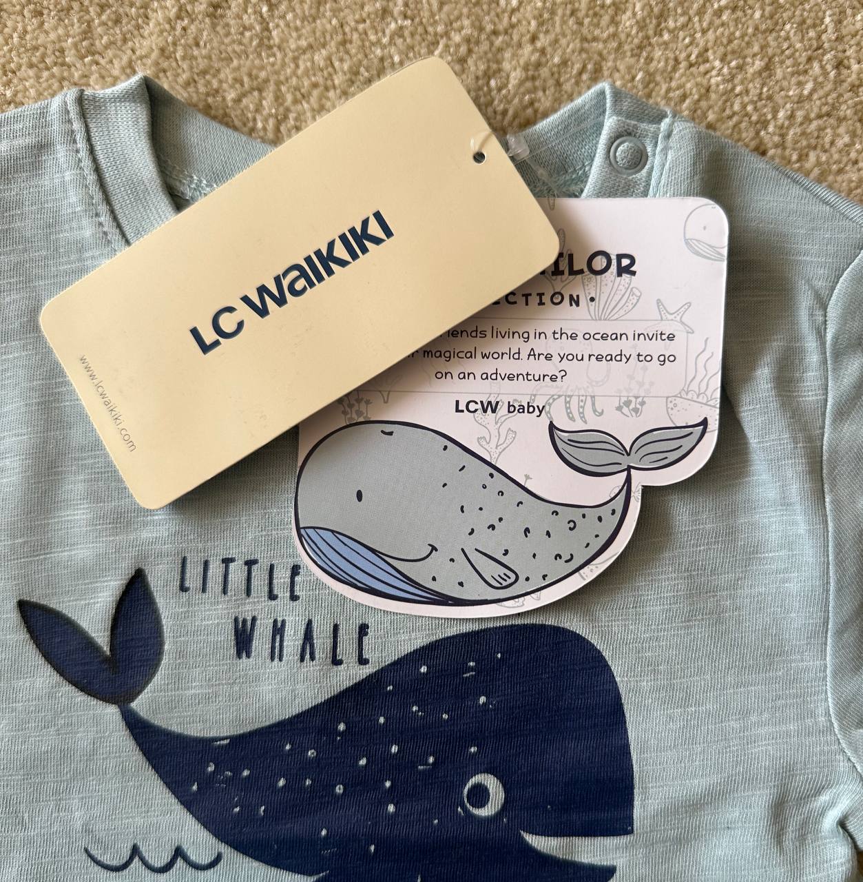 سِت تیشرت شلوارک LC walkiki نهنگ
